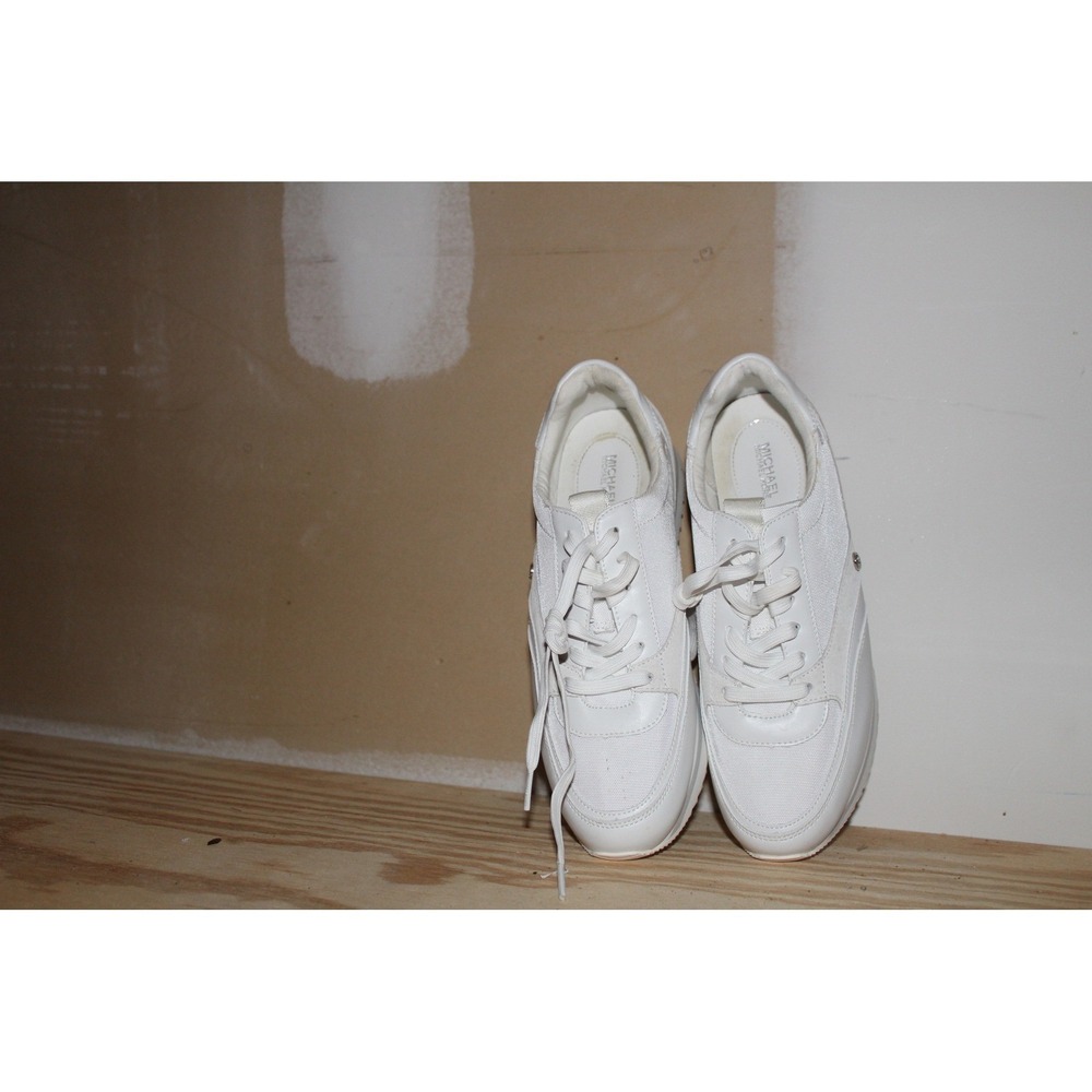Michael Kors Mariah Trainer Optic White Tech Canvas Sneakers 43F2MRFSAD Mens 9M